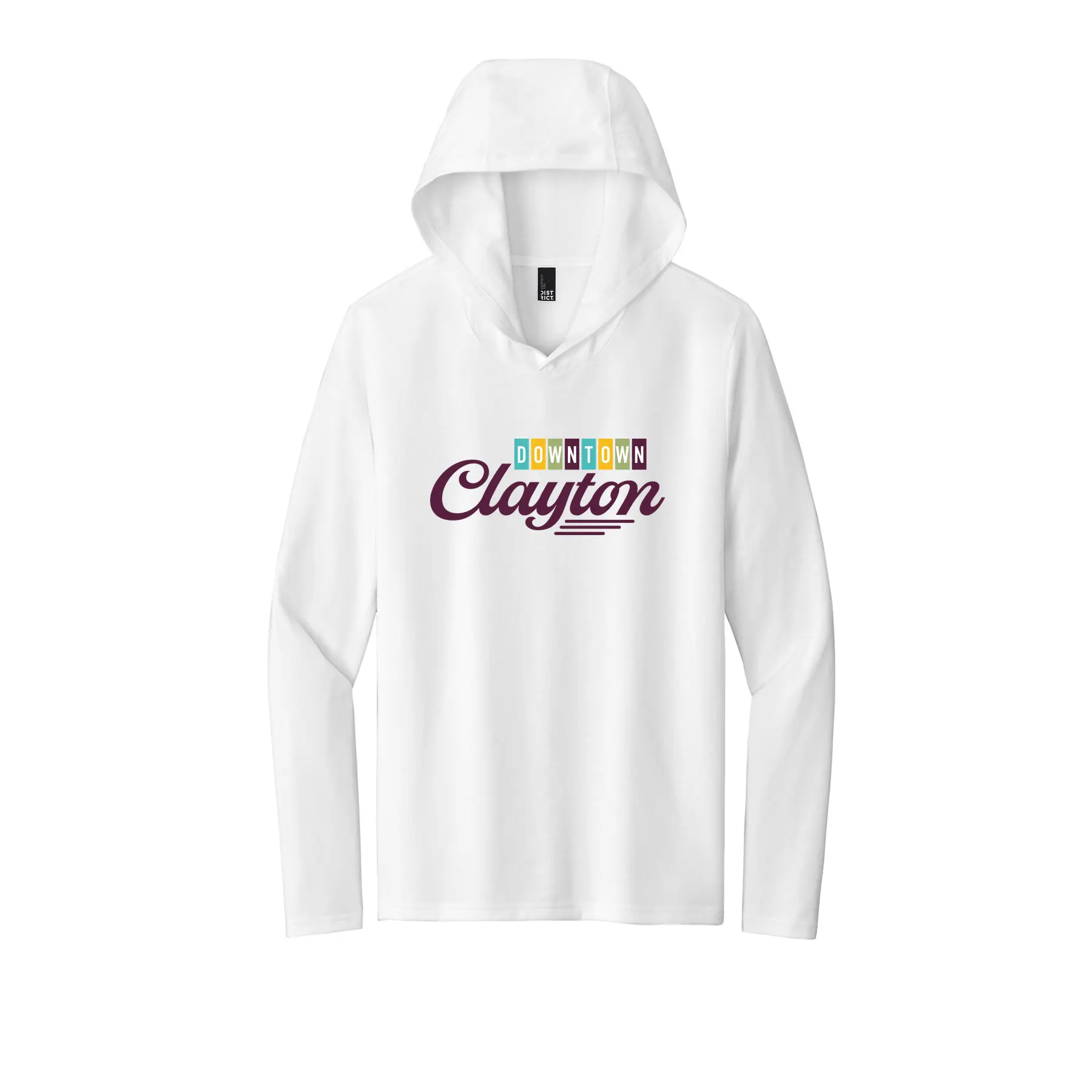 Downtown Clayton Logo Adult Long Sleeve Hooded Tee - Image 1