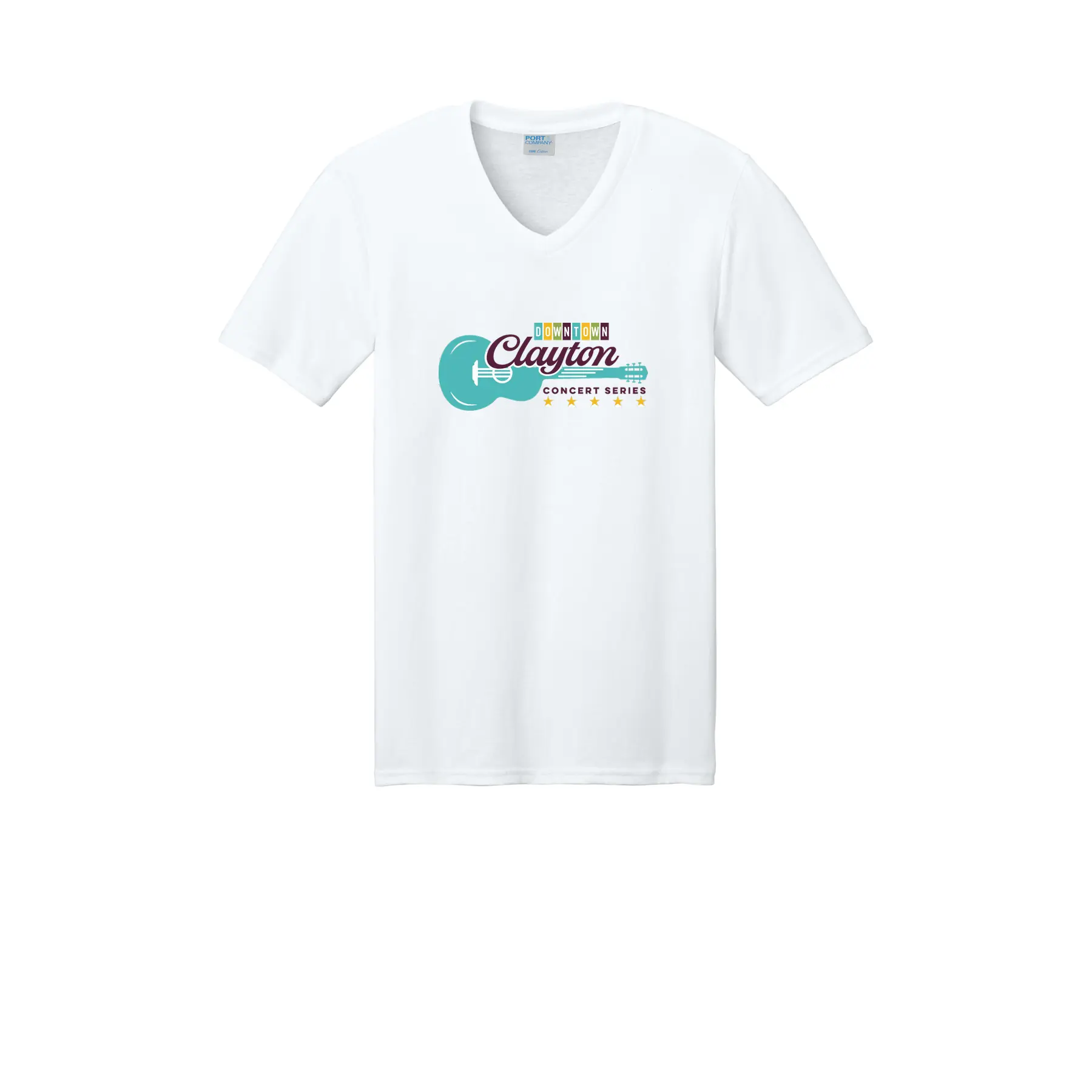 Downtown Clayton Concert Series Logo Adult V-Neck - Image 1