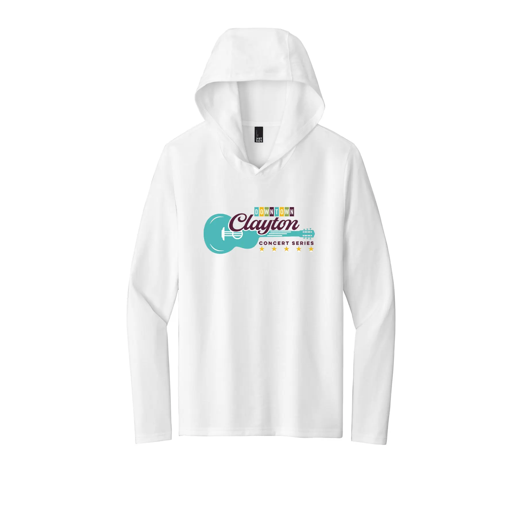 Downtown Clayton Concert Series Logo Adult Long Sleeve Hooded Tee - Image 1