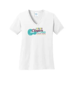 Downtown Clayton Concert Series Logo Ladies V-Neck