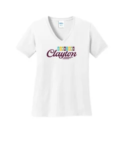 Downtown Clayton Logo Ladies V-Neck